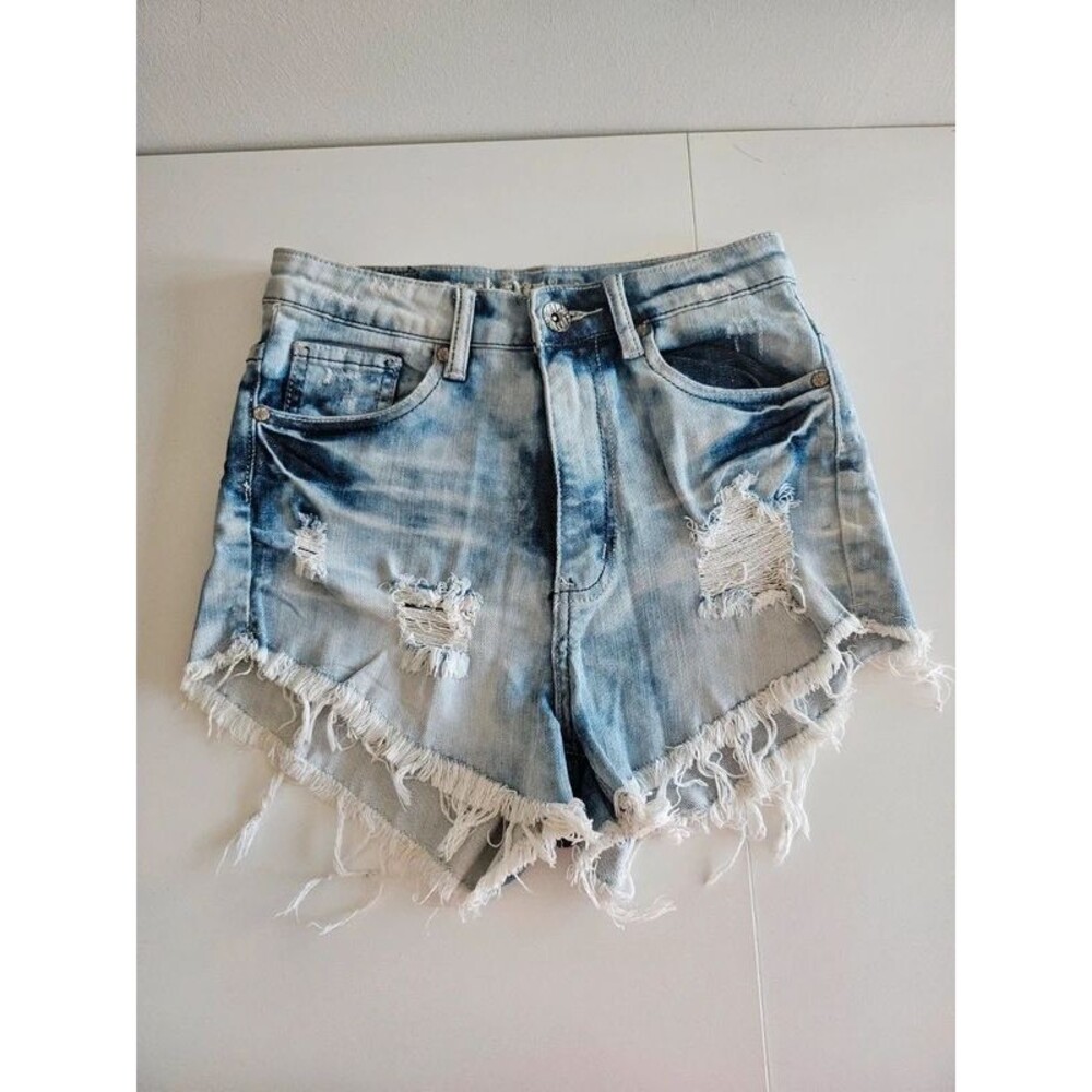 Acid Wash Distressed Denim Shorts High waisted Size Medium